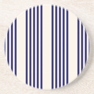 Navy blue en beige vijf strepen patroon zandsteen onderzetter