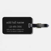 Navy Blue en Black Rugby Stripes met aangepaste na Bagagelabel (Achterkant horizontaal)