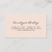 Navy Blue en Blush Flowers Garland Script Visitekaartje (Achterkant)