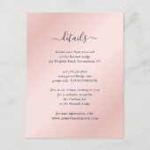 Navy Blue en Blush Guest Information Kaarten (Voorkant)