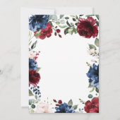 Navy Blue en Bourgondië Blush Roze Verlovingsfeest Kaart (Achterkant)