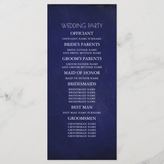 Navy Blue en Bourgondische rode bloemen bruiloft p Programma (Achterkant)