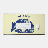 Navy Blue en Cream Armadillo gepersonaliseerd Bureaumat (Keyboard & Muis)