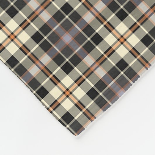 Navy Blue en Crème Rustiek Plaid Fleece Deken (Hoek)