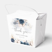 Navy Blue en Dusty Roos Baby shower Favor Box Bedankdoosjes (Achterkant)