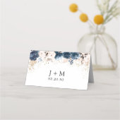 Navy Blue en Dusty Roos bruiloft gevouwen (Achterkant)