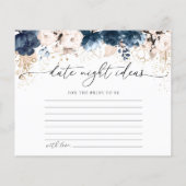 Navy Blue en Dusty Roos Date Night Ideas Kaart (Achterkant)