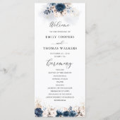 Navy Blue en Dusty Roos huwelijksprogramma Programma (Voorkant)