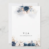 Navy Blue en Dusty Roos Save The Date met Foto (Achterkant)