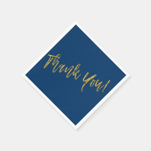 Navy Blue en Faux Gold Dank u Servetten (Hoek)