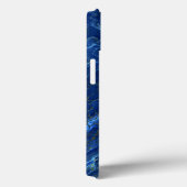 Navy Blue en Faux Gold Marble Acrylic Abstraction Case-Mate iPhone Case (Achterkant / Rechts)