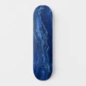 Navy Blue en Faux Gold Marble Acrylic Abstraction Skateboard (Voorkant)