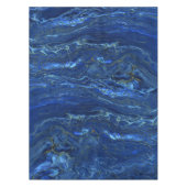Navy Blue en Faux Gold Marble Acrylic Abstraction Tafelkleed (Voorkant)