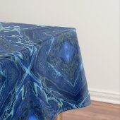 Navy Blue en Faux Gold Marble Diamonds Pattern Tafelkleed