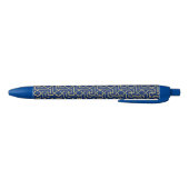 Navy Blue en Faux Gold Moroccan Mosaic Pattern Blauwe Inkt Pen (Bodem)