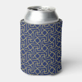 Navy Blue en Faux Gold Moroccan Mosaic Pattern Blikjeskoeler (Blikje Voorkant)
