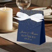 Navy Blue en Glam Gold Confetti Wedding Bedankdoosjes