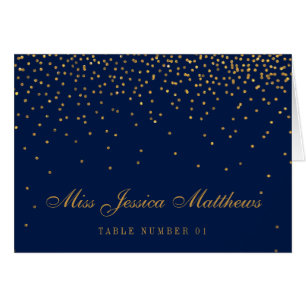 Navy Blue en Glam Gold Confetti Wedding Place