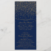 Navy Blue en Glam Gold Confetti Wedding Programme Programma (Voorkant)