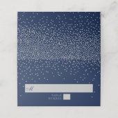 Navy Blue en Glam Silver Confetti Wedding (Buitenkant ongevouwen)