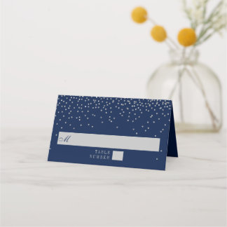 Navy Blue en Glam Silver Confetti Wedding