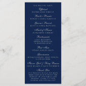 Navy Blue en Glam Silver Confetti Wedding Programm Programma (Achterkant)