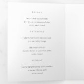 Navy Blue en Gold Agaat huwelijksprogramma Drieluik Programma (Binnenzijde eerst)