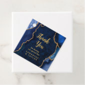 Navy Blue en Gold Agate Wedding Hartelijk dank Bedankjes Labels (In situ)