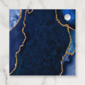 Navy Blue en Gold Agate Wedding Hartelijk dank Bedankjes Labels (Achterkant)