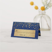 Navy Blue en Gold Chevron en Confetti Stippen 2 (Achterkant)