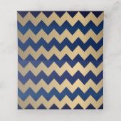 Navy Blue en Gold Chevron en Confetti Stippen 2 (Binnenkant ongevouwen)