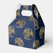 Navy Blue en Gold  Dragon Pattern Bedankdoosjes (Achterkant)