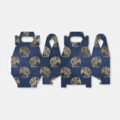 Navy Blue en Gold  Dragon Pattern Bedankdoosjes (Uitgevouwen)