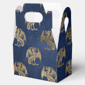 Navy Blue en Gold  Dragon Pattern Bedankdoosjes (Geopend)