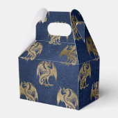 Navy Blue en Gold  Dragon Pattern Bedankdoosjes (Voorkant Zijde)
