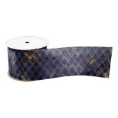 Navy Blue en Gold Dragon Scales Lint (Spoel)