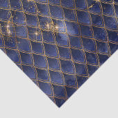 Navy Blue en Gold Dragon Scales Tissuepapier (Detail)