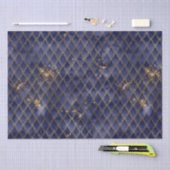 Navy Blue en Gold Dragon Scales Tissuepapier (Craft)