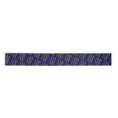 Navy Blue en Gold Faux Foil Confetti Ribbon Lint (Voorkant)