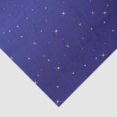Navy Blue en Gold Glitter Stars Kerstmis  Tissuepapier (Detail)
