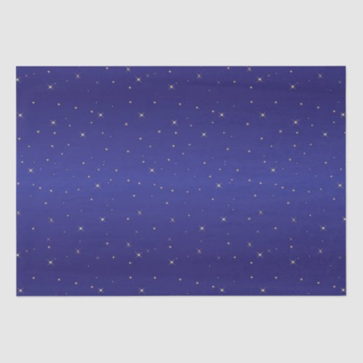 Navy Blue en Gold Glitter Stars Kerstmis  Tissuepapier (Voorkant)