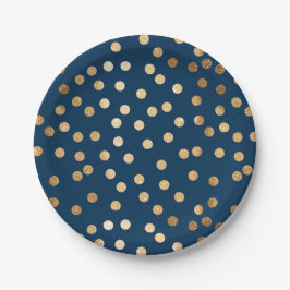 Navy Blue en Gold Glitter Stippen Paper Bord