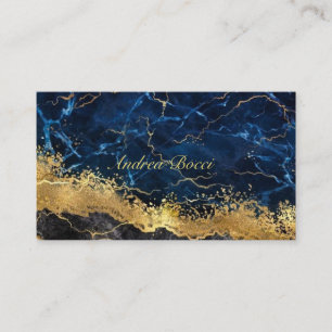 Navy Blue en Gold Marble Geode Agate Gilded Visitekaartje