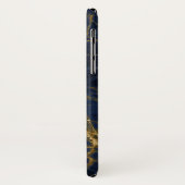 Navy Blue en Gold Marble Modern Stylish Case-Mate iPhone Case (Achterkant/links)