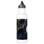Navy Blue en Gold Marble Modern Stylish Waterfles (Links)