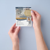 Navy Blue en Gold Mobile Notary Marketing Sjabloon Flyer (Hand)