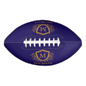 Navy Blue en Gold Personalized Monogram Name American Football (Voorkant)
