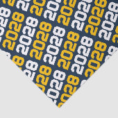 Navy Blue en Gold Repeating Class Year Afstuderen Tissuepapier (Detail)