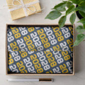Navy Blue en Gold Repeating Class Year Afstuderen Tissuepapier (Geschenk)