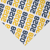 Navy Blue en Gold Repeating Class Year Afstuderen Tissuepapier (Detail)